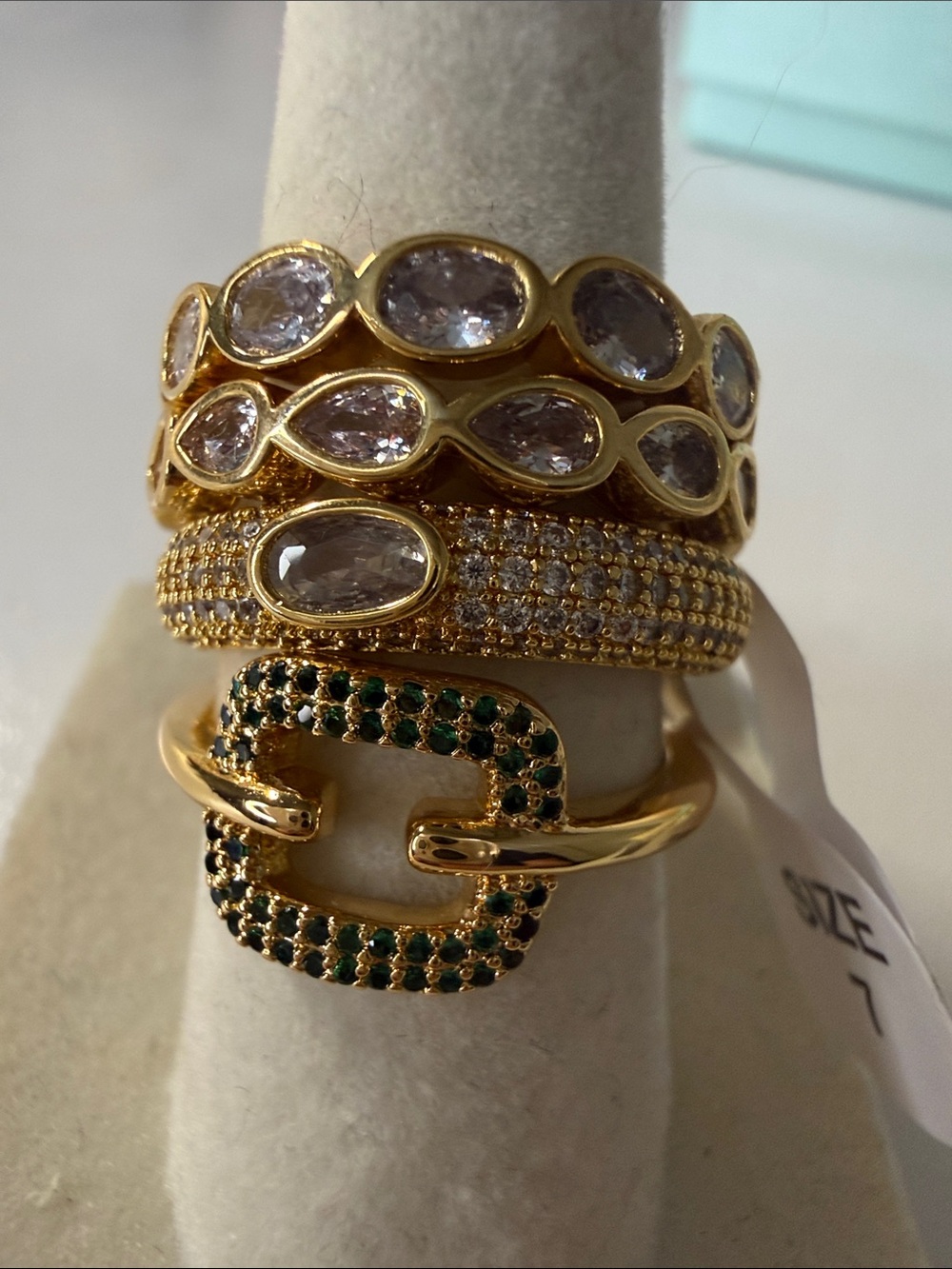 Bundle!! Gold CZ Stackable Rings - Women Jewelry